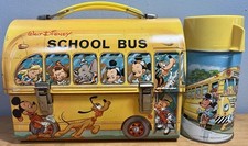 Usado, Lancheira e garrafa térmica de metal Aladdin Disney School Bus década de 1960 comprar usado  Enviando para Brazil