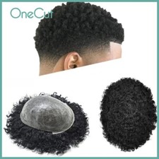 Peruca de cabelo masculino PU 4mm-25mm afro curl com nó toupee sistema de cabelo humano unidade comprar usado  Enviando para Brazil