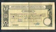 Certificato banco nazionale usato  Vezza d'Alba