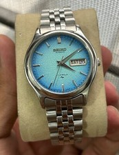 Relógio masculino Seiko automático 17 joias mostrador azul claro grão Japão cal.6309, usado comprar usado  Enviando para Brazil