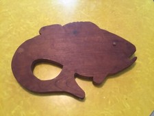Tábua de cortar vintage primitiva em forma de peixe decoração de parede 16 polegadas comprar usado  Enviando para Brazil