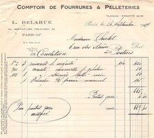 Facture 1927 fourrure d'occasion  France