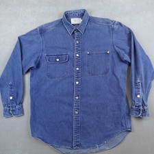 Camisa polo vintage Ralph Lauren jeans Dungarees botões rebites EUA masculina grande comprar usado  Enviando para Brazil
