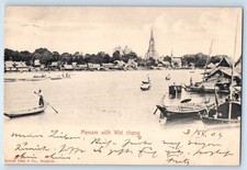 Cartão postal tailandês Chao Phraya River Menam com Wet Chang c1905 antigo, usado comprar usado  Enviando para Brazil