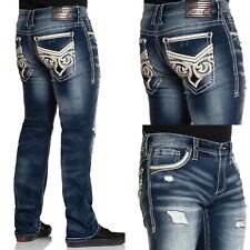 Jeans jeans masculino Affliction ACE EMEND DAYTON bordado azul $135 comprar usado  Enviando para Brazil