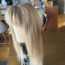 Peruca 100% cabelo humano loiro sem renda com franjas para uso diário feminino comprar usado  Enviando para Brazil