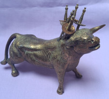 Vintage brass bull for sale  SWANSEA