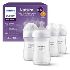 Philips Avent Naturalna butelka dla niemowląt z sutkiem naturalnej reakcji, przezroczysta, 9 uncji, 4..., używany na sprzedaż  Wysyłka do Poland
