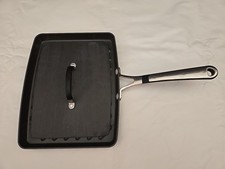 Panela de grelha Panini de ferro fundido com prensa 8 X 11" alças retangulares resistentes ao calor comprar usado  Enviando para Brazil