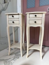 Mesitas de noche X2 crema con cajones Shabby Chic segunda mano  Embacar hacia Mexico