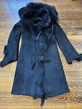 Black shearling suede for sale  Brooklyn