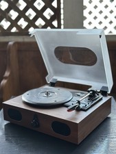 Gravador toca-discos com alto-falantes embutidos e Bluetooth, desktop, marrom  comprar usado  Enviando para Brazil