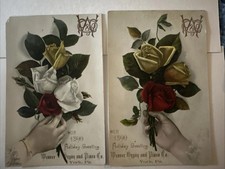 1890 Weaver Organ & Piano York PA Cartões Comerciais Vitorianos Buquê de Flores 2 Grandes comprar usado 1890 Weaver Organ & Piano York PA Cartões Comerciais Vitorianos Buquê de Flores 2 Grandes comprar usado  Enviando para Brazil