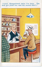 Barman piker miłość rozczarowanie vintage komiks pocztówka na sprzedaż  Wysyłka do Poland