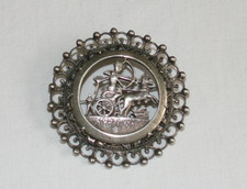 egyptian revival silver brooches for sale  LONDON