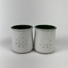 Conjunto de 2 potes de iogurte com flocos de neve de Natal terracota branca/verde La Fermiere comprar usado Conjunto de 2 potes de iogurte com flocos de neve de Natal terracota branca/verde La Fermiere comprar usado  Enviando para Brazil
