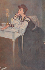 Vintage Tuck Oilette PC de uma linda senhora sentada em uma mesa-Series La Parisienne comprar usado  Enviando para Brazil
