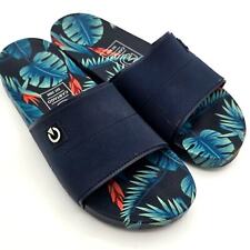 Usado, Slides/sandálias masculinas de luxo com estampa tropical Cartago. Tamanho 12. Parte superior marinha comprar usado  Enviando para Brazil