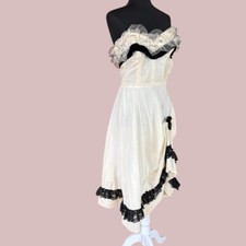 Usado, Vestido de festa 1950 Will Steinman vintage cetim creme debutante sem alças comprar usado  Enviando para Brazil