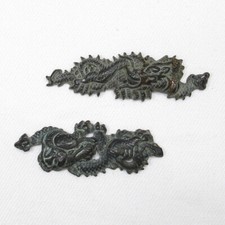 A2094: MENUKI de cobre antigo real para espada japonesa KOSHIRAE de grandes dragões. 2 comprar usado  Enviando para Brazil