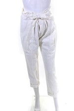 Calça cargo ALC feminina bolsa de papel cintura perna reta branca tamanho XS, usado comprar usado  Enviando para Brazil