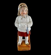 Estatueta antiga alemã de porcelana menina neve bebê bolha nubbly patins 5" 1910 comprar usado  Enviando para Brazil