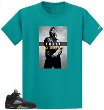 Camiseta para combinar Air Jordan retrô 5 camisetas tênis Aqua Trust sem corpo Air comprar usado  Enviando para Brazil