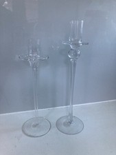 Elegant glass candlestick for sale  FAREHAM