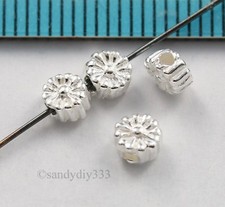 8x contas espaçadoras de flores de prata esterlina brilhante 4 mm N329 comprar usado  Enviando para Brazil