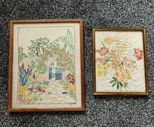 Vintage embroidered floral for sale  HUDDERSFIELD