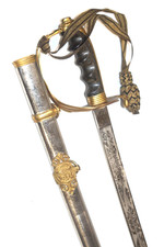 Antiga Marinha do Exército dos EUA dos anos 1880–90? Espada oficial, bainha M.C. Inscrito Lilley comprar usado  Enviando para Brazil