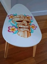 Mesa lateral tiki arte aerografada assinada por artista Hot Rod bar havaiana  comprar usado  Enviando para Brazil