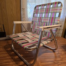 Cadeira de gramado vintage Sunbeam Webbed dobrável alumínio praia perfil baixo, LEIA, usado comprar usado Cadeira de gramado vintage Sunbeam Webbed dobrável alumínio praia perfil baixo, LEIA, usado comprar usado  Enviando para Brazil