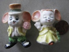 Decoração de casamento vintage casal rato cerâmica topo de bolo estatueta Japão FOFO! comprar usado  Enviando para Brazil