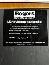 Rogers ls3 speakers for sale  LONDON