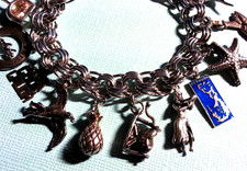 Pulseira e berloques de prata esterlina Elco, rotisserie rara, trópicos, carregados comprar usado Pulseira e berloques de prata esterlina Elco, rotisserie rara, trópicos, carregados comprar usado  Enviando para Brazil