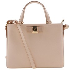 Bolsa de mão Salvatore Ferragamo Vara fita AB-21E298 2WAYS ombro rosa bege..., usado comprar usado  Enviando para Brazil