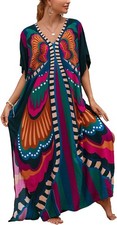 Vestidos femininos Kaftan plus size maiô capa manga morcego estampa loungewear comprar usado  Enviando para Brazil