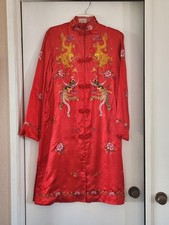 Kimono vintage bordado vermelho dragão e pássaro fênix por Golden Bee comprar usado  Enviando para Brazil
