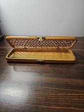 Estojo de lápis de vime de bambu vintage portátil caixa de joias tecido embreagem comprar usado  Enviando para Brazil