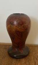 Vaso de madeira vintage pequeno design folha de pôquer 11 cm de altura comprar usado  Enviando para Brazil