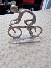 Cyclist silver sculpture for sale  BOLTON