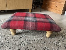 Wool tartan footstool. for sale  BELPER