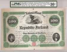 Usado, IRLANDA, 100 dólares 1866 P:S105r VF (30 PMG), National Promessory Bond comprar usado  Enviando para Brazil