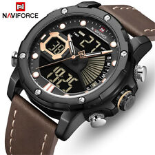 Relógio de pulso masculino NAVIFORCE digital LED cronógrafo pulseira de couro cronômetro comprar usado  Enviando para Brazil