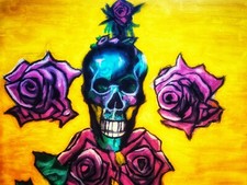 Quadro teschio rose usato  Napoli