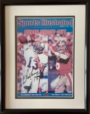 FOTO DE CAPA ILUSTRADA ESPORTIVA EMOLDURADA DAN MARINO & JOE MONTANA DECK SUPERIOR COM CERTIFICADO DE AUTENTICIDADE comprar usado  Enviando para Brazil