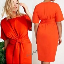 Usado, NOVO Vestido Eloquii Laranja Frente Cruzada Manga Flutter, tamanho 20 comprar usado  Enviando para Brazil