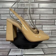Marc Fisher LTD Onna Bege Couro Patente Biqueira Quadrada Bomba Slingback Tamanho 5-NOVO comprar usado  Enviando para Brazil