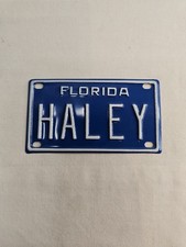 Florida "HALEY" Lembrança Personalizada 4x2" Mini Placa Etiqueta Auto ATV Bicicleta comprar usado  Enviando para Brazil